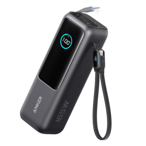 Anker Laptop Power Bank (25,000mAh, 165W) with Built-In and Retractable Cables